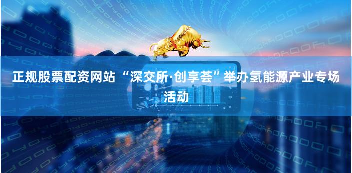 正规股票配资网站 “深交所·创享荟”举办氢能源产业专场活动